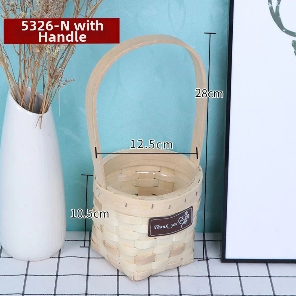 Imitation Rattan Storage Basket with Handle – 8 Colors Woven Storage Basket Richie's Beige