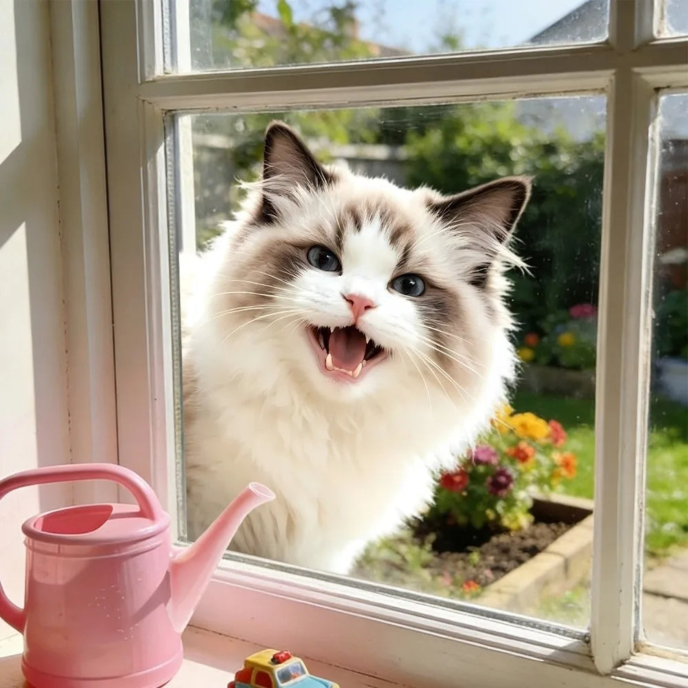 Peeking Animal Window Cling Sticker – Reusable PVC Decal Window Cling Decal Richie's