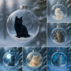 Cat Christmas Ball Ornament Acrylic Bauble DIY Pendant Christmas Ornament Richie's