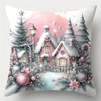 4-Piece Christmas Pillowcase Set – Poinsettia & Snowman Zipper Holiday Pillowcase Set Richie's