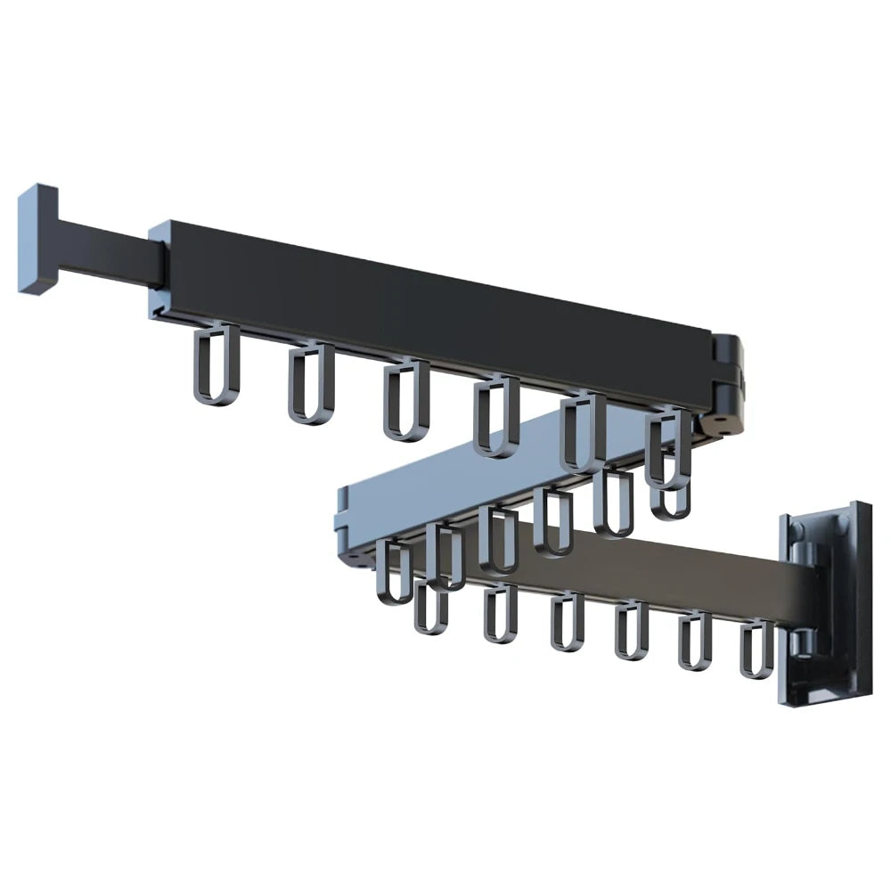 Wall Mounted Folding Clothes Drying Rack – Retractable Clothes Drying Rack Richie's Loop-Shape Hooks