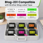 2-Pack Btag 231 Label Tape 12mm Black on White – Brother PT Label Maker Tape Richie's