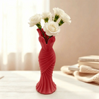 3D Printed Gown-Shaped Flower Vase | Elegant Dress Design Decorative Vase Richie's Red