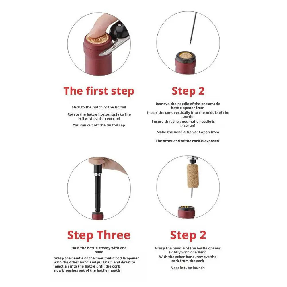 Stainless Steel Vacuum Wine & Champagne Opener – 3 Colors Wine Bottle Opener Richie's
