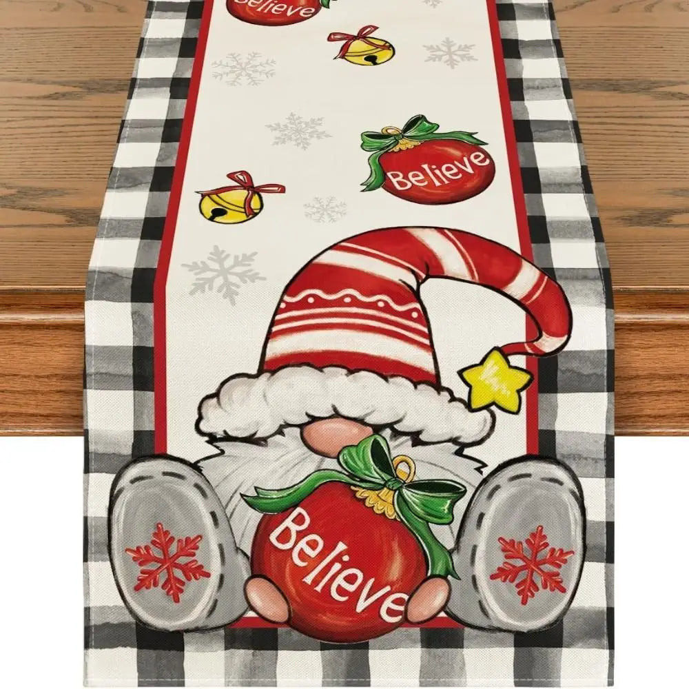 Christmas Table Runner Santa Snowman Elk Holiday Décor 120x33cm Christmas Table Runner Richie's