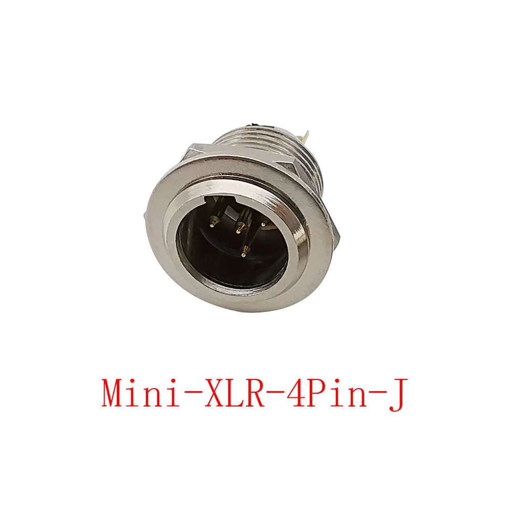 Mini XLR Connector 3/4/5/6 Pin Male Female Audio MIC Plug Audio XLR Connector Richie's 1Pcs 4Pin-J