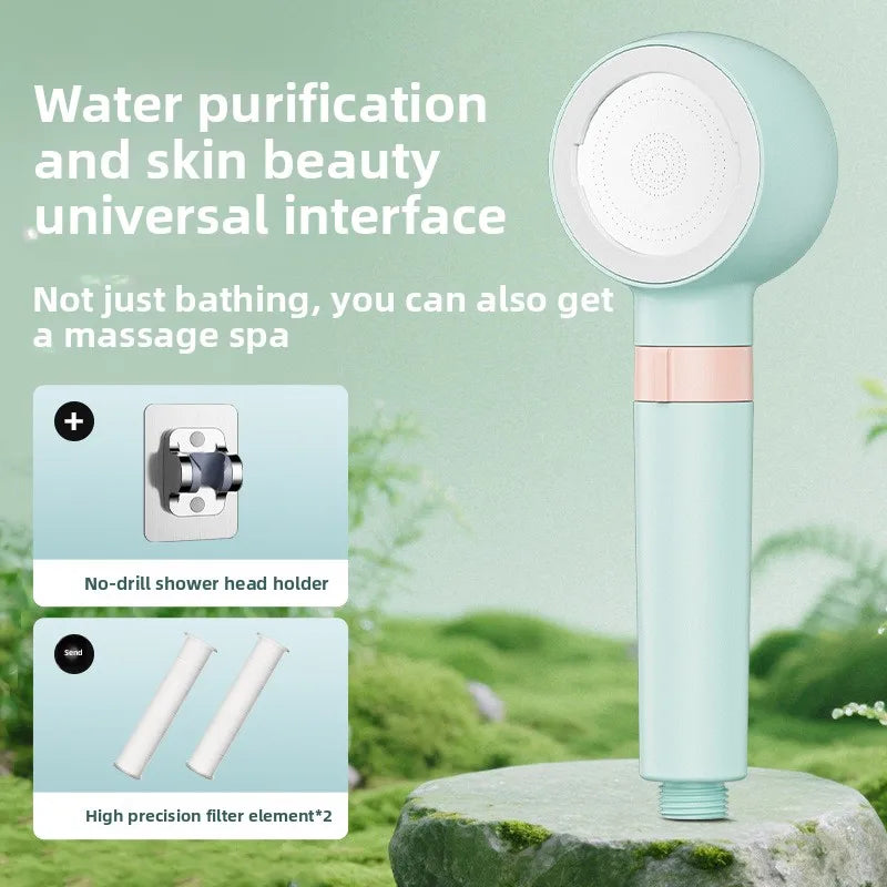 Pressurized Handheld Shower Head with Purification Filter Handheld Shower Head Richie's Blue set 1