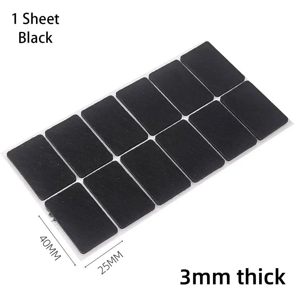 12-Pack Rectangle Felt Chair & Table Leg Pads – Floor Protectors Furniture Leg Pads Richie's 1 Sheet Black