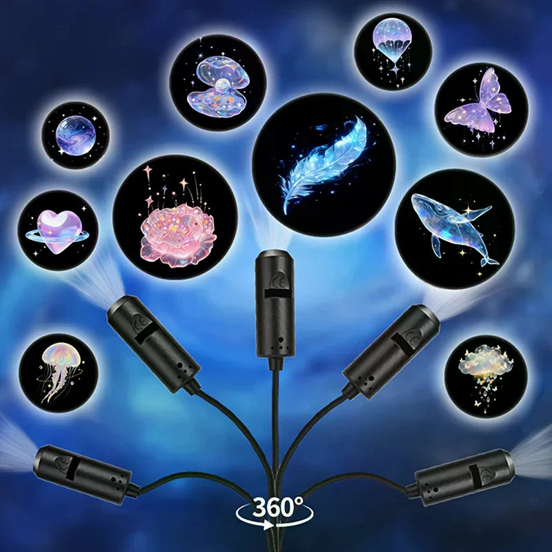 USB LED Butterfly Projection Night Light – 10 Patterns LED Projection Light Richie's Mixed