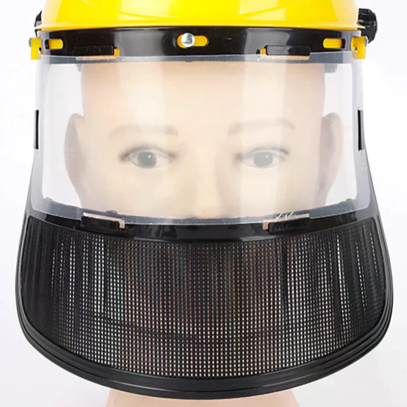 Safety Helmet Full Face Mesh Mask for Grass Trimmer & Chainsaw Safety Helmet Shield Richie's