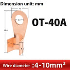 Copper OT Ring Crimp Terminals Non-Insulated Wire Lugs 10-100A Crimp Ring Terminals Richie's OT40A 10pcs