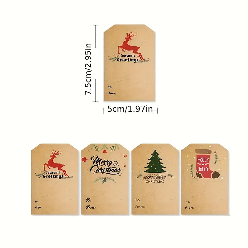 300 Christmas Gift Label Stickers Roll – Retro Matte Design Gift Label Stickers Richie's
