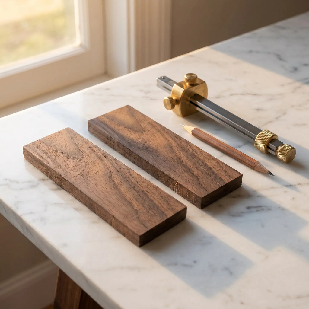 Natural Wood Knife Handle Scales – 2Pcs DIY Replacement Blanks Knife Handle Blanks Richie's