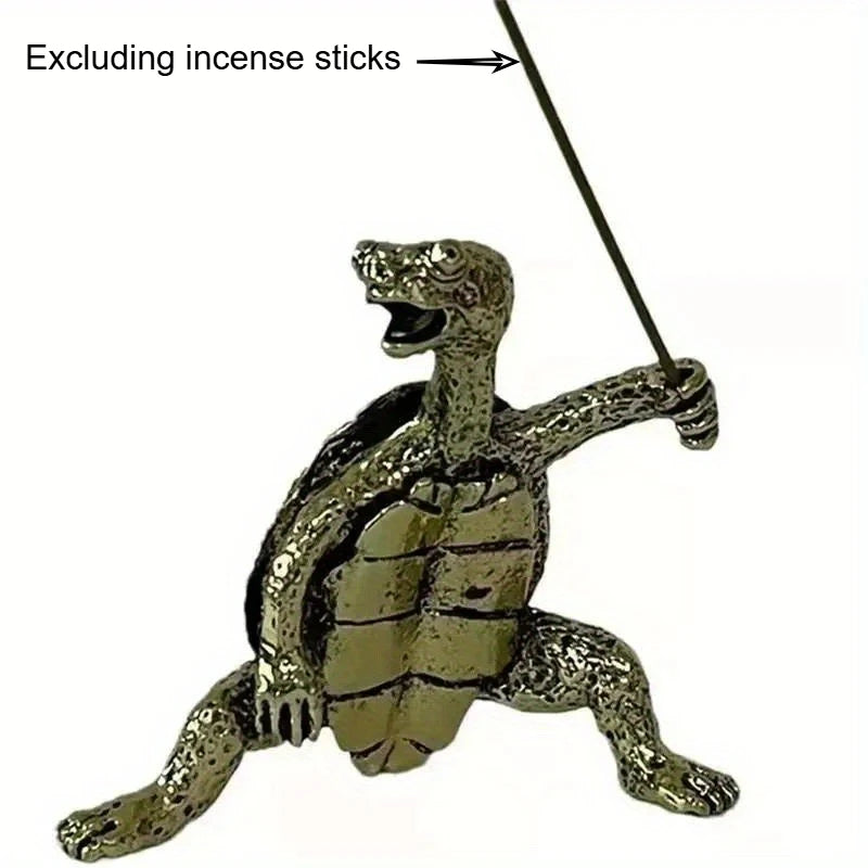 Mini Turtle Incense Holder Vintage Bronze Burner Stand Decor Incense Holder Richie's green
