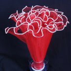 Pearl Lace Wave Mesh Flower Bouquet Wrapping Cloth 28cm x 4 Yds Floral Wrapping Mesh Richie's Red as show