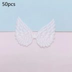 50pcs White Satin Angel Wing Patches – DIY Fabric Appliques Fabric Appliques Richie's WHITE 50pcs