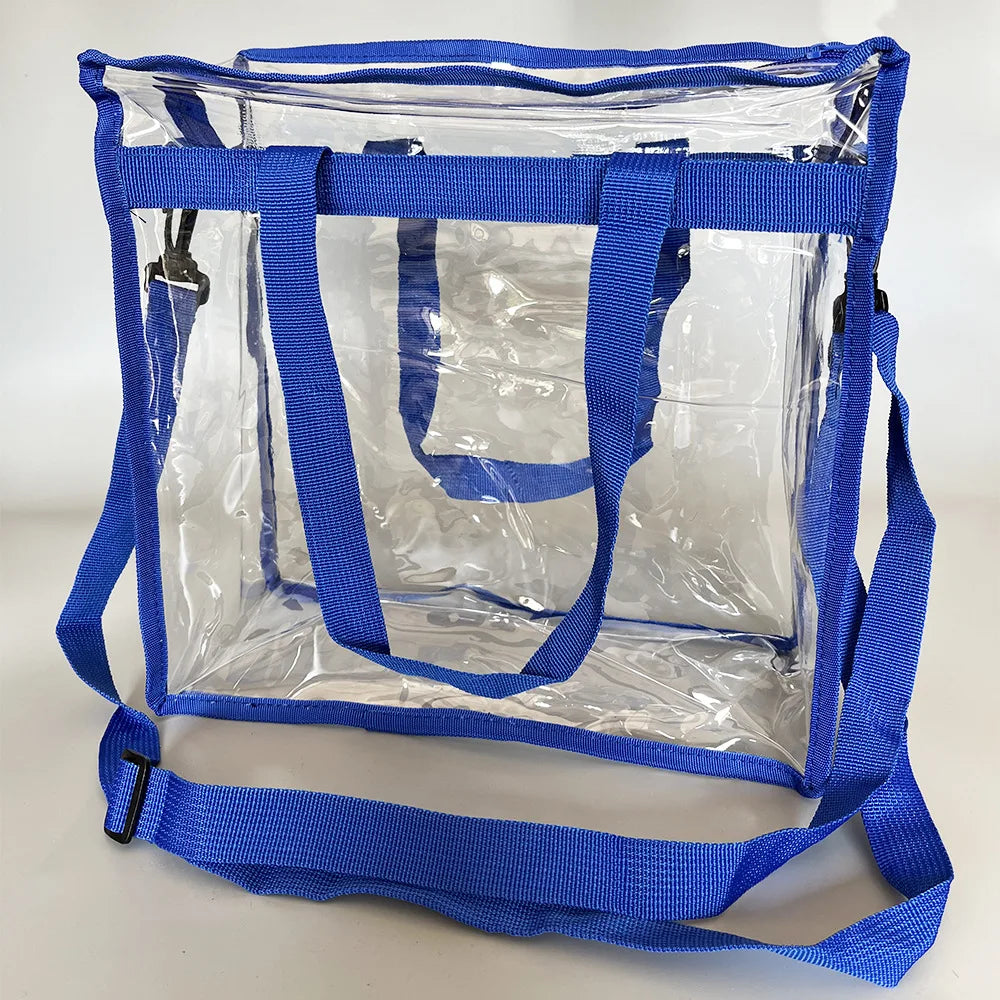Transparent Waterproof PVC Tote Bag | Large Crossbody Shoulder PVC Tote Bag Richie's dark blue