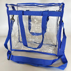 Transparent Waterproof PVC Tote Bag | Large Crossbody Shoulder PVC Tote Bag Richie's dark blue