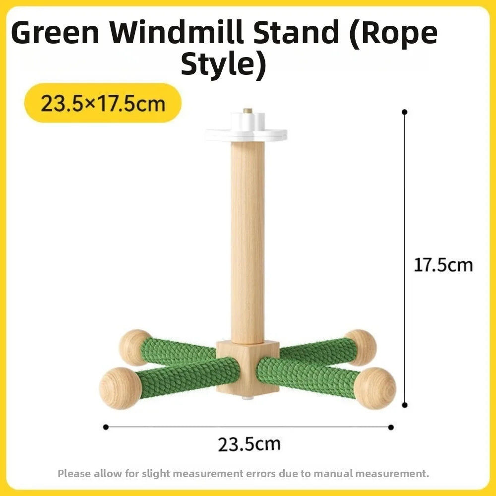 Wooden Bird Windmill Rotating Perch – Parrot Cage Toy Bird Cage Toy Richie's Green