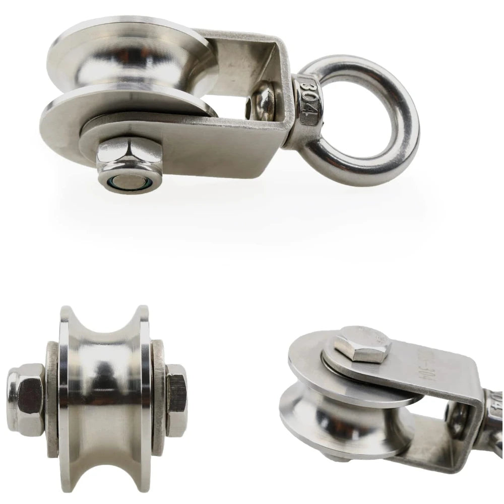U-Type Swivel Pulley 304 Stainless Steel 350KG Heavy Duty Swivel Pulley Block Richie's