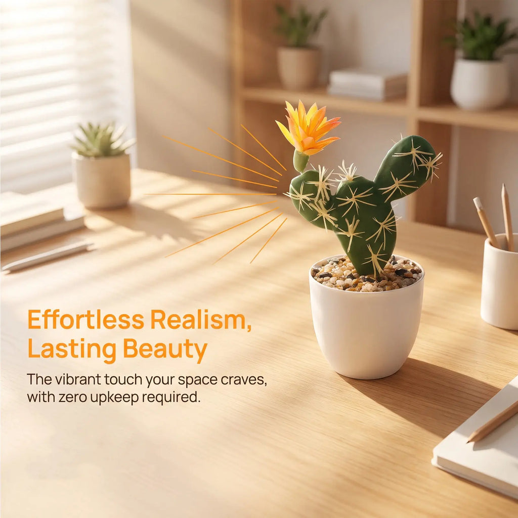 Mini Artificial Cactus Plants in Pots – 7" Faux Succulent Decor Artificial Plant Decor Richie's