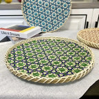 Bohemian Bamboo Woven Fruit Basket – Handwoven Round Tray Bamboo Woven Basket Richie's