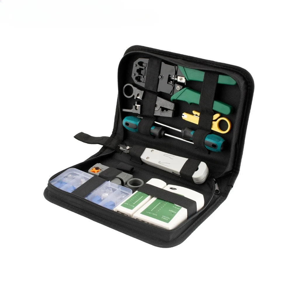RJ45 Crimping Tool Kit – Network Tester, Stripper & Cat5 Plugs Network Crimping Kit Richie's