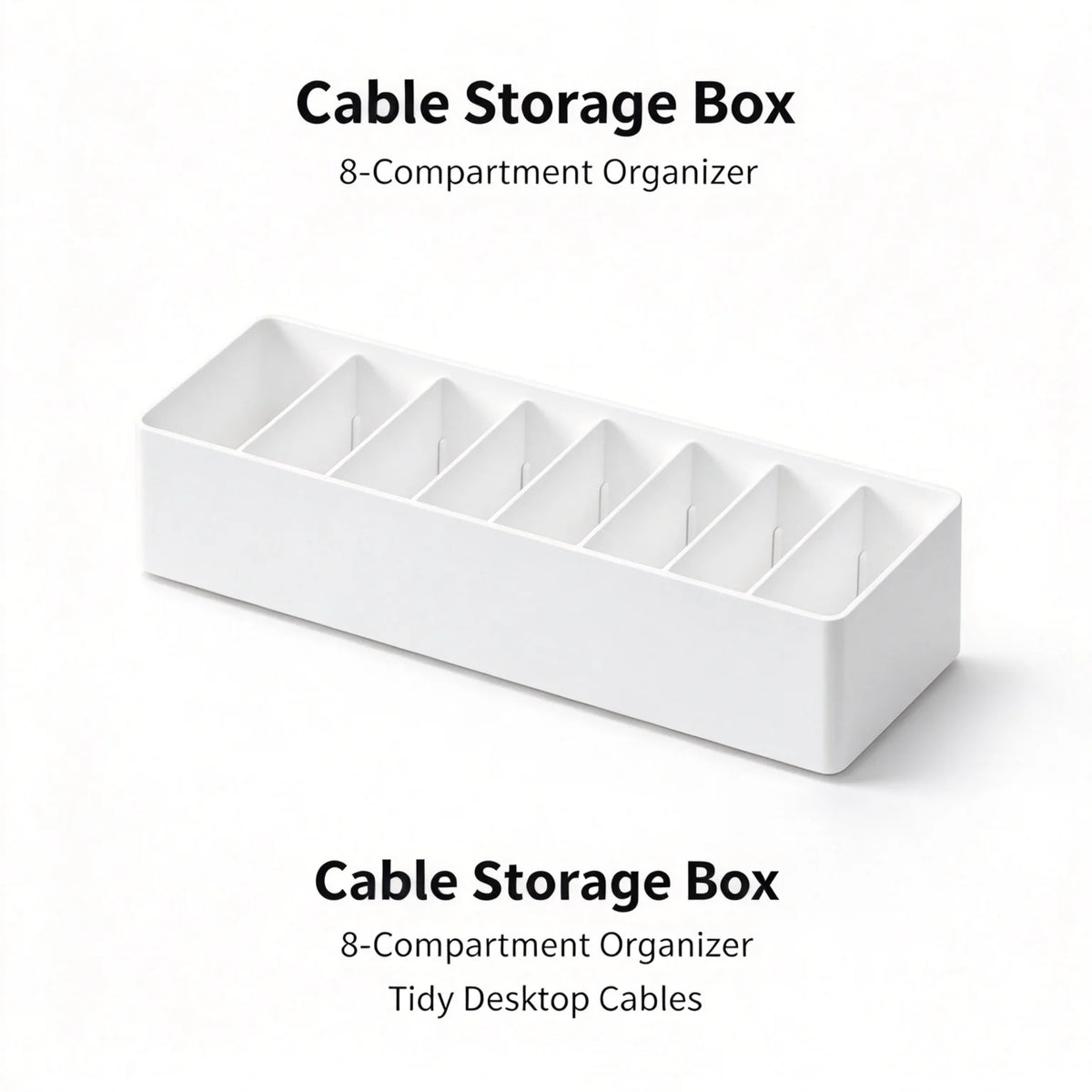 8-Grid Desktop Cable & Charger Storage Box Organizer – White Cable Storage Organizer Richie's