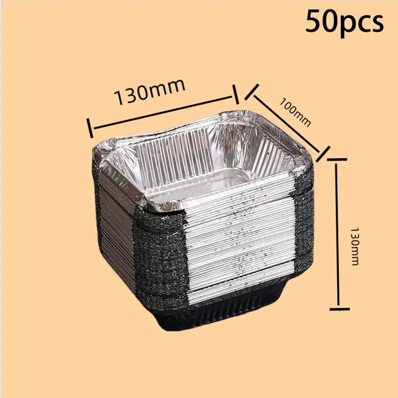 50-Pack Disposable Aluminum Drip Pans for BBQ & Grilling Disposable Drip Pans Richie's 230ml