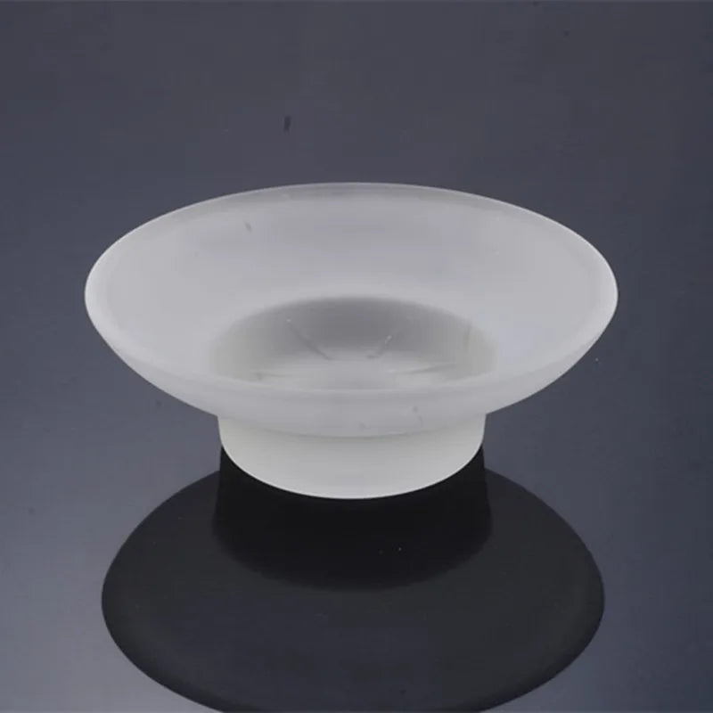 HOBHE Glass Soap Dish – Matte & Transparent Bathroom Holder Glass Soap Dish Richie's Matte