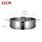 304 Stainless Steel Steamer Basket 16–32cm Food Steam Rack Steamer Basket Richie's 22cm-with Handle