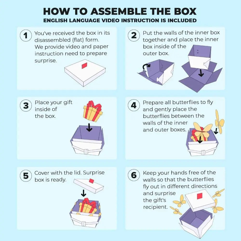 Pop-Up Flying Butterfly Surprise Gift Box | Birthday & Party Surprise Gift Box Richie's