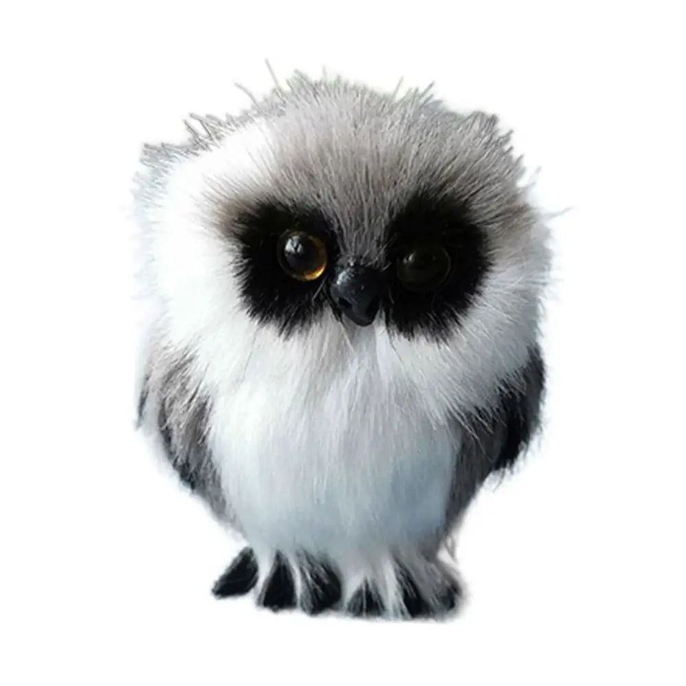 Grey & White Furry Foam Owl Figurine – Indoor & Outdoor Décor Decorative Figurine Richie's 2
