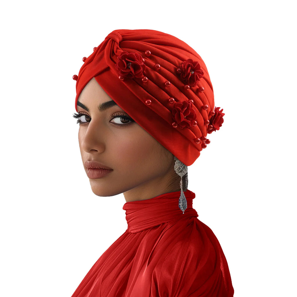 Floral Turban Hijab Hat – Elastic African Head Wrap for Women Turban Hijab Hat Richie's