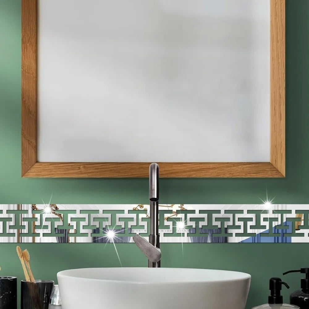 Acrylic Mirror Wall Sticker 15x6cm Self-Adhesive Home Decor Mirror Wall Sticker Richie's