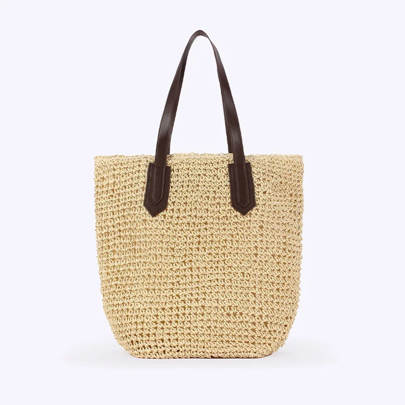 Handmade Rattan Straw Beach Bag Women's Bohemian Tote Woven Straw Tote Richie's Creamy-white