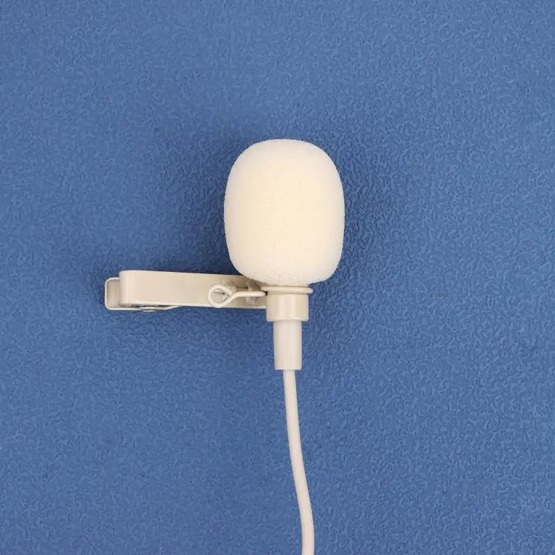 Beige Lavalier Lapel Clip Mic 80–20kHz Omnidirectional + 2 Covers Lavalier Microphone Richie's