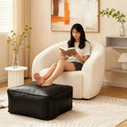 PU Leather Fillable Storage Ottoman Cover – Waterproof Pouf Storage Ottoman Cover Richie's