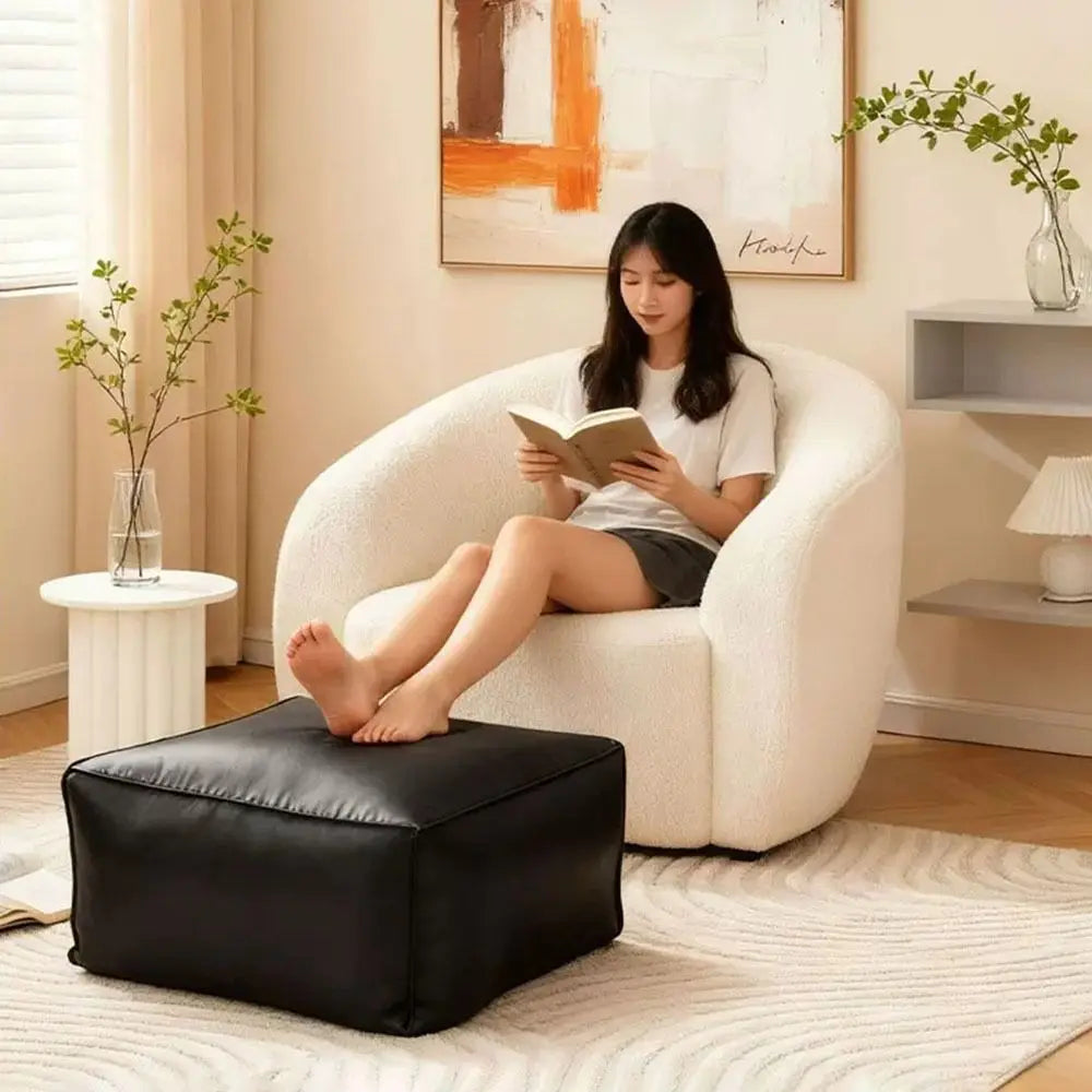 PU Leather Fillable Storage Ottoman Cover – Waterproof Pouf Storage Ottoman Cover Richie's