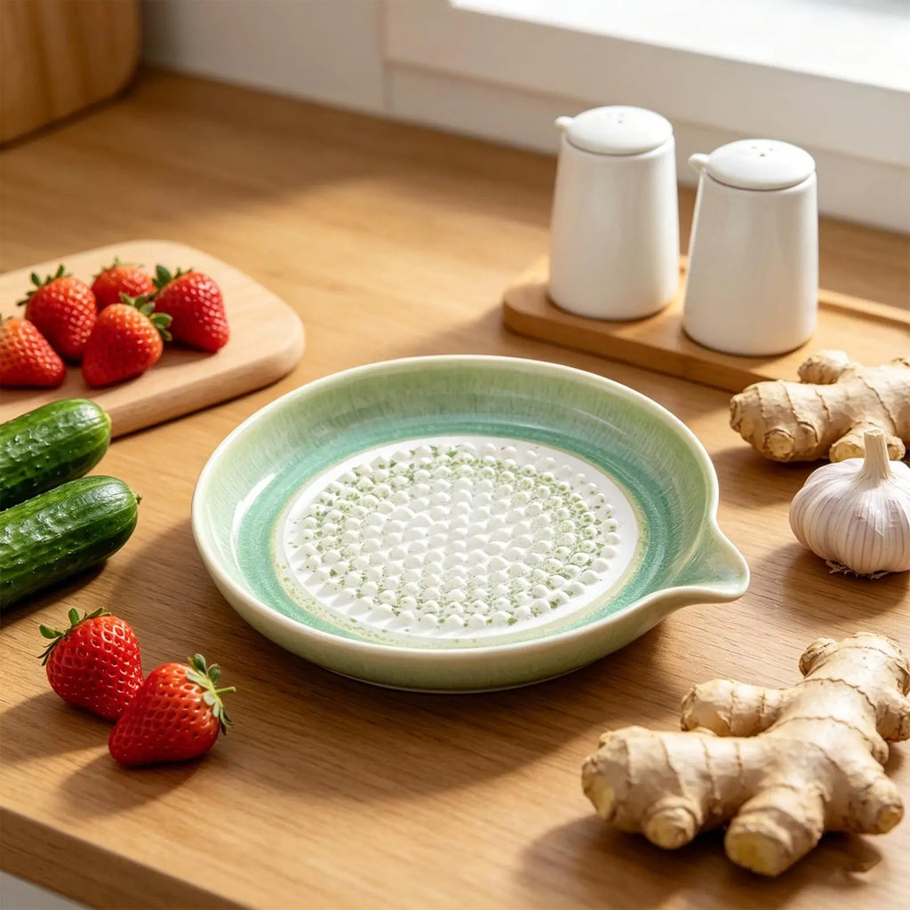 Handmade Ceramic Garlic Grater Plate – Gradient Glaze Kitchen Dish Ceramic Grater Plate Richie's