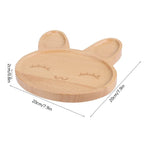 Wooden Bunny Kids Divided Serving Tray – Anti-Spill Cartoon Kids Wooden Tray Richie's