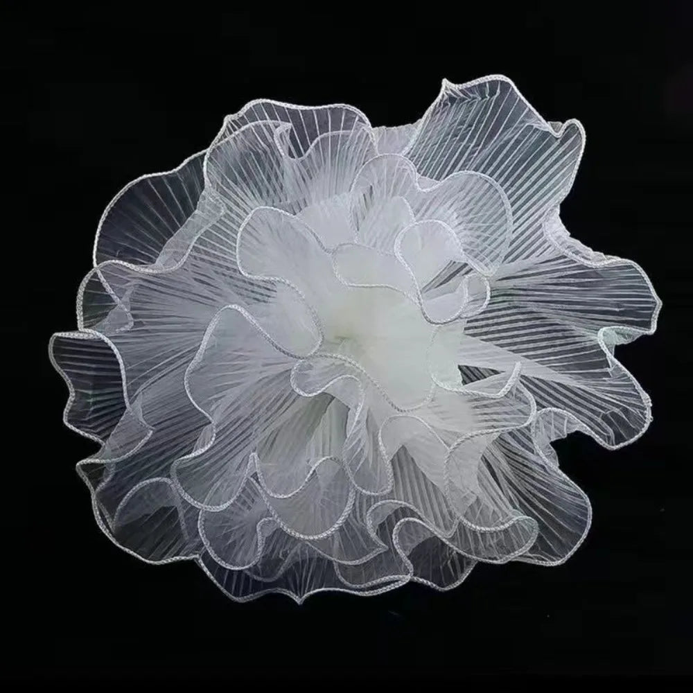 Pearl Wave Lace Mesh Flower Bouquet Wrapping 28cm x 4 Yards Bouquet Wrapping Mesh Richie's White Plain one size