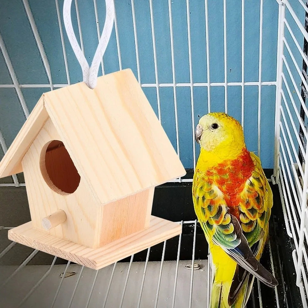 4Pcs Hanging Wooden Birdhouse Set | Platane Wood Bird Nest Hanging Birdhouse Set Richie's