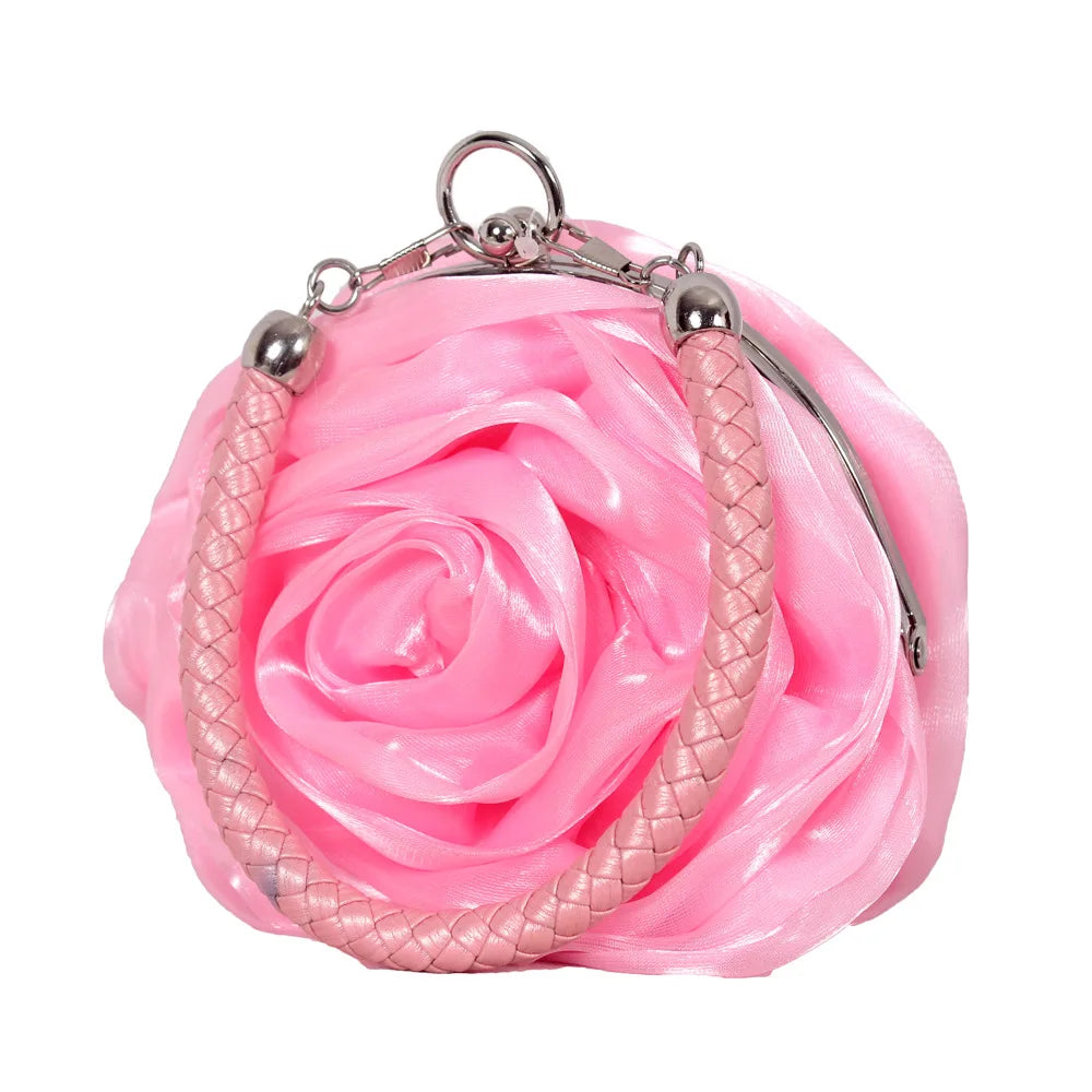 Vintage Floral Rose Evening Clutch Bag | Bridal Wedding Purse Evening Clutch Bag Richie's Pink