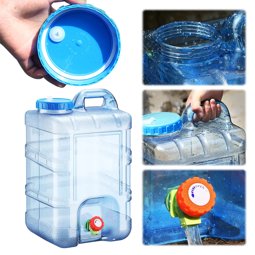28L Camping Water Storage Bucket with Faucet & Hose Camping Water Container Richie's