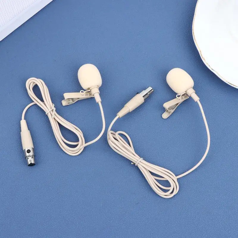 Beige Lavalier Lapel Clip Mic 80–20kHz Omnidirectional + 2 Covers Lavalier Microphone Richie's