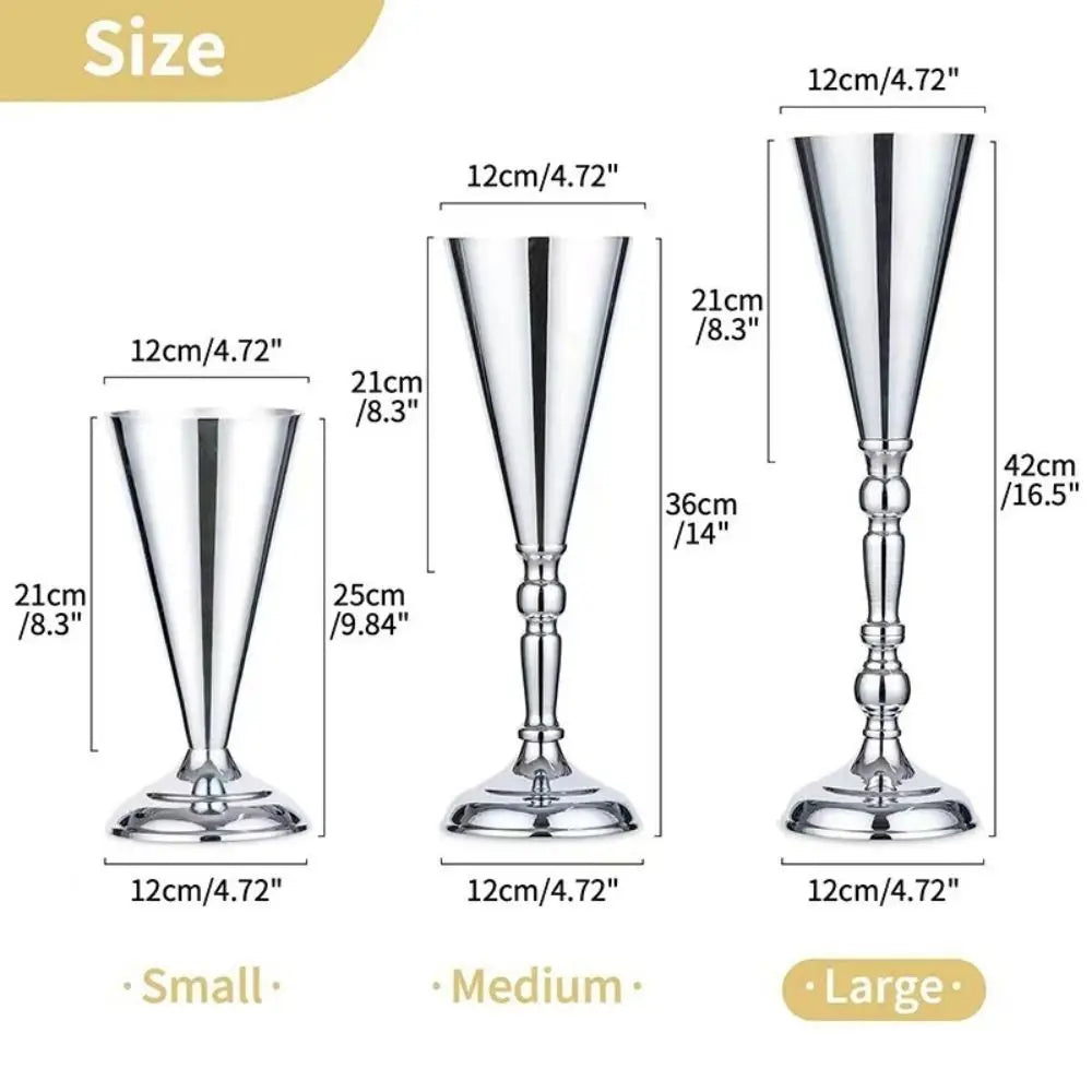 Gold Iron Flower Vase European Candle Holder Wedding Stand Decorative Flower Vase Richie's
