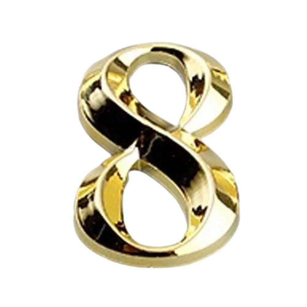 3D Golden Self-Adhesive Door Numbers 0–9 | Electroplated Zinc Door Number Sign Richie's 8