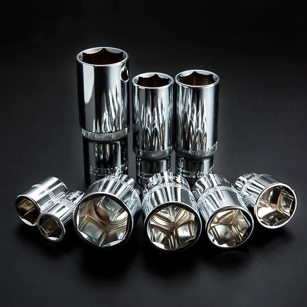 Hex Socket Wrench Set 1/4 3/8 1/2" Ratchet Deep Nut Driver Kit Socket Wrench Set Richie's