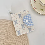 Cute Compact Storage Bag – Card, Coin, Jewelry & Earphone Pouch Mini Storage Pouch Richie's Blue Bow 1 Piece